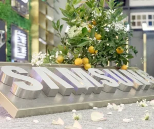 Chữ inox phun viền, mặt mica cháo led Hàn Quốc